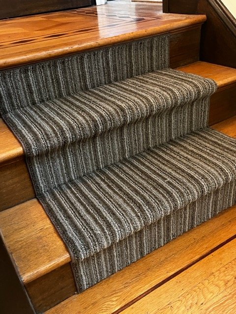 French Bros Grey Rug On Stairs