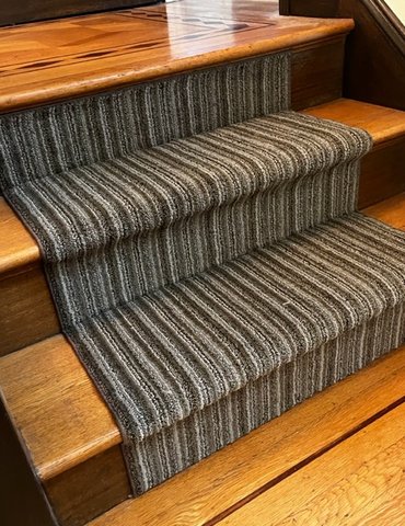 French Bros Grey Rug On Stairs